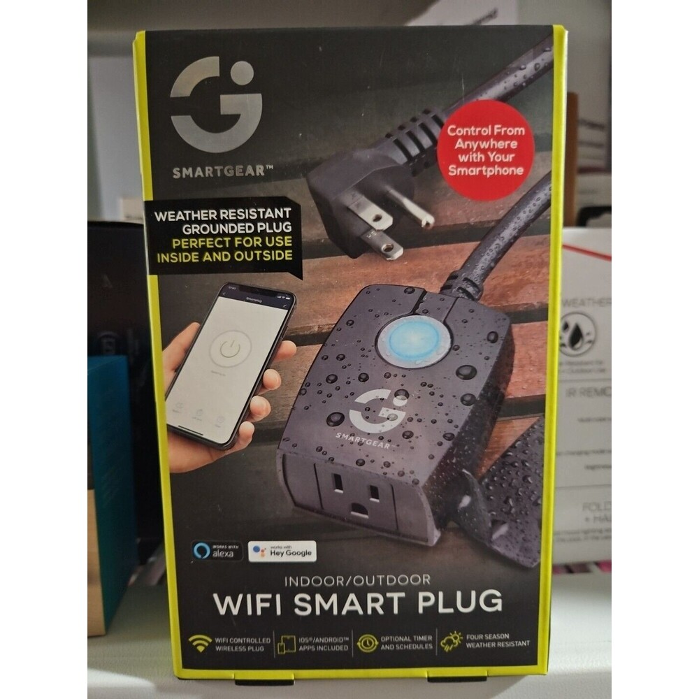 SmartGear WIFI SMART PLUG Indoor/ Outdoor NEW IN BOX-Water RESISTENT